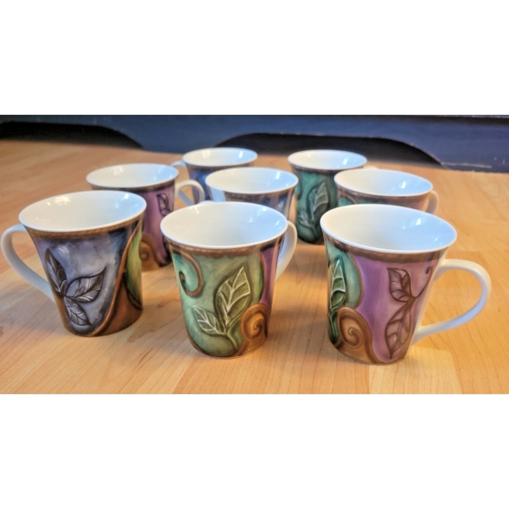 Stokes 'Wisteria' set of 8 coffee mugs